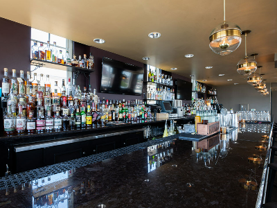 Our Bar fully stocked and ready to go!